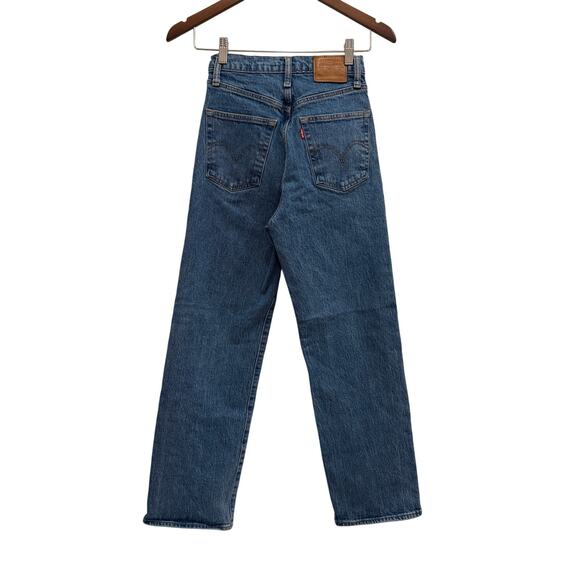 Levi’s Women’s W26 L27 Ribcage Straight Ankle Georgie High Rise Retro Jeans - Picture 2 of 9